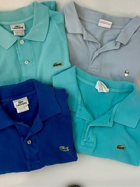 Lacoste Polo Bundle 4 Shirts Mens Mixed Sizes 3 5 6 L